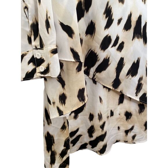 Chicos women’s cheetah animal, print, high, low blouse, size large ￼ - Picture 4 of 6